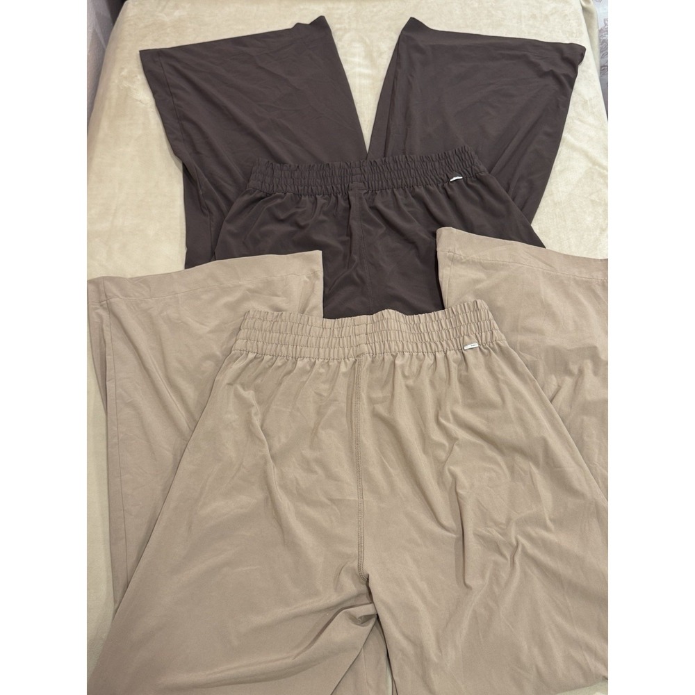 Set Of 2 Vuori Villa Wide Leg Pants Women's Medium Tan And Brown VW4047
